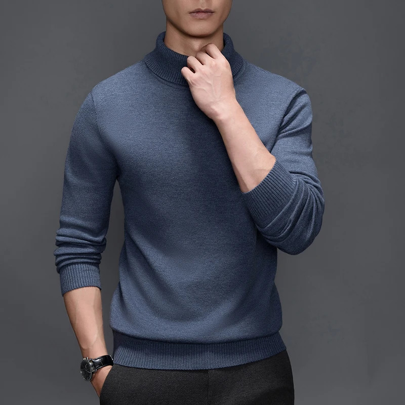 Mens Autumn and Winter Simple Turtleneck Bottoming Sweater Fashionable AllMatching 241018
