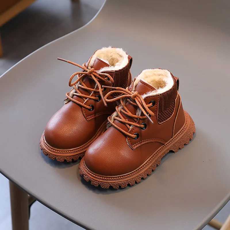 Boots Childrens Boots for Girls Autumn Winter Versatile Boy Snow Boots Fashion Causal Kids Non-slip School Ankle Boots Side Zipper H241018
