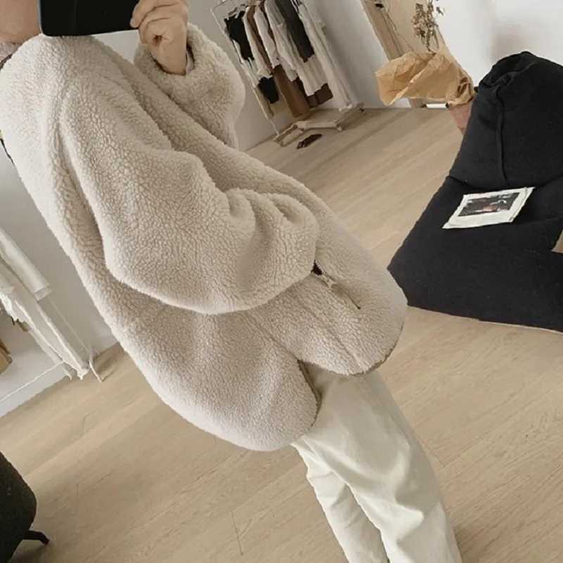 Y2k Korean Version Winter Clothes Women Jackets Lambwool Coat Fashion Casual Loose Oversize Thick Parkas Long Sleeve Tide CoatsX241018