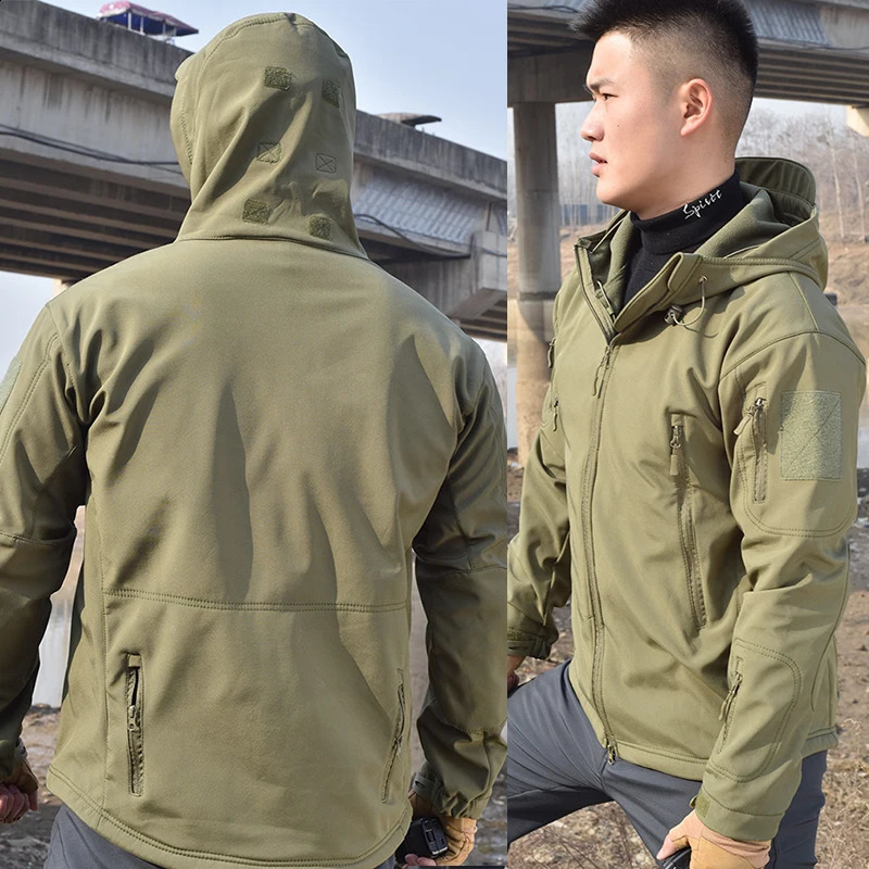 Hanye Hunting Jacket Soft Tactical Jacket Mens Combat Waterproof Wool Mens Clothing Jacket Windproof 5XL 241007