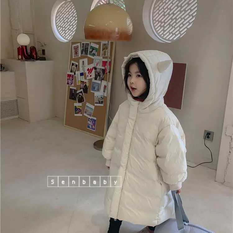 Childrens clothing girls cotton padded jacket new large hot hoodie cotton padded clothing M241018