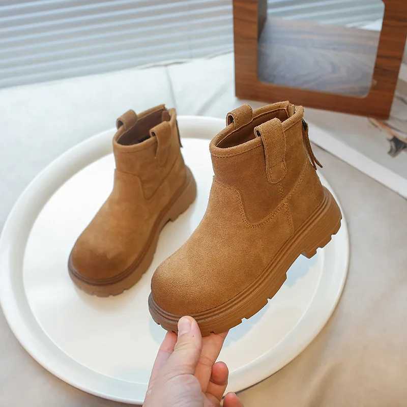 Boots Retro Kids Shoes Boots for Girl Simple Versatile Boys Platform Ankle Boots New Round-toe Non-slip Children Causal Fashion Boots H241018