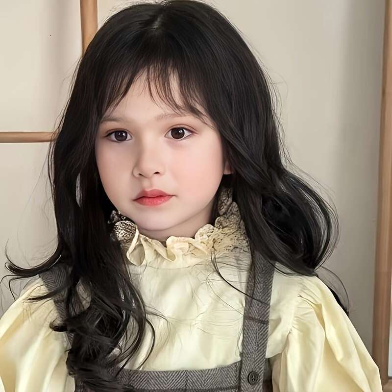 Hot Selg Children's Wig, Women's Curly Simulated Hair, Long Hair Synthetic Headband