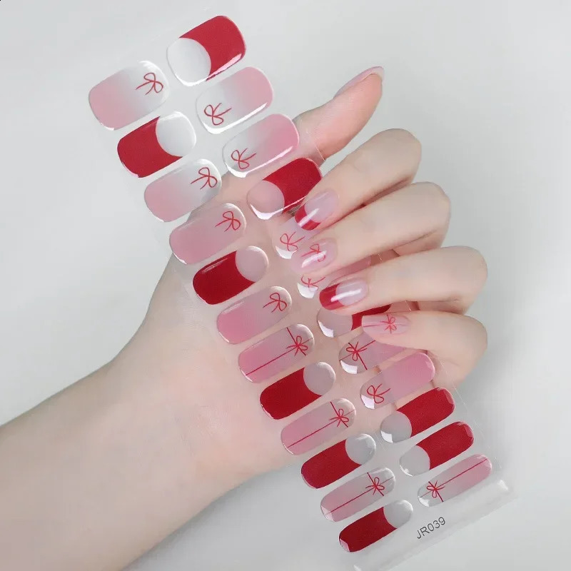 Christmas UV gel Nail Enhancer Semi curing Po Nail Sticker UV Semi baking Nail Enhancer 241017