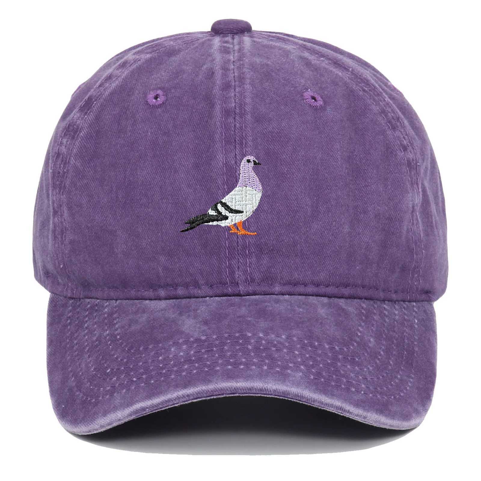 2024 Spring New Pigeon Embroidered Water Washed Sunscreen Sun Hat for Men and Women Outdoor Sports Fishing Sunshade Baseball HatX241018