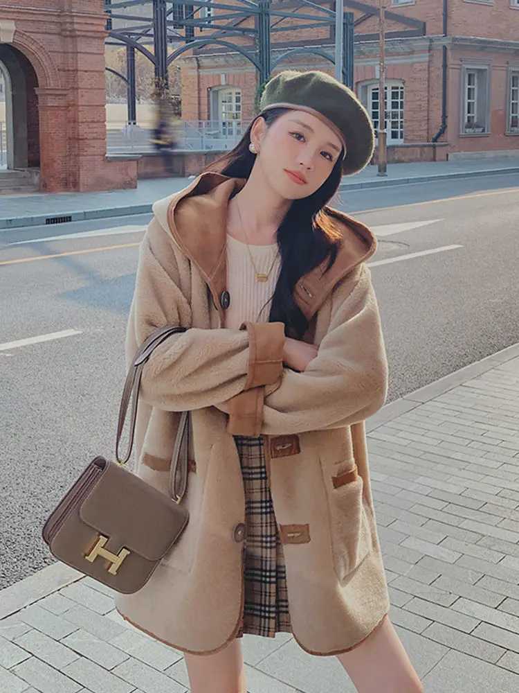 Australian Sheepfold Fleece Lazy Wind Jacket WomenS New Style 2024 Winter Grain Lamb Wool Korean Version Plus Cotton ThickeningX241009