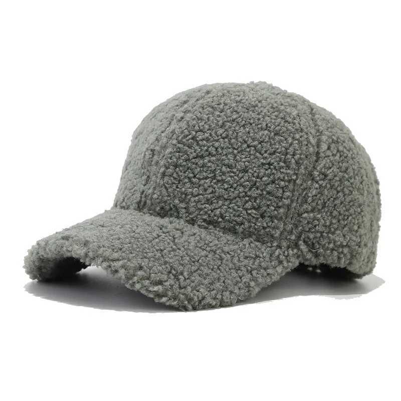 Autumn New Lamb Cashmere Warm Baseball Cap Winter Sunhat Solid Color Women Teens Teddy Velvet Snapback Caps Hip Hop Fishing HatX241018