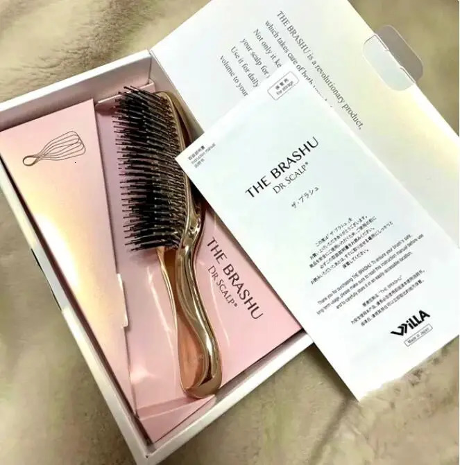 Japanese Premium Head Massager Scalp Brush Hair Massager Shampoo Brush Wet Plastic Detangling Brush Hair Cleaning Comb Rose gold 241018