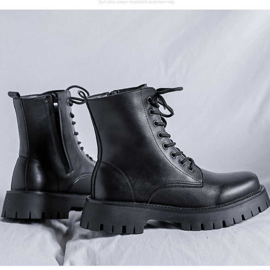 Martin Boot Oversized Mens Ankle Women Boots Leather British Style New Motorcycle Boots Fashion Boots Fashion Boots Woman Shoes 240927