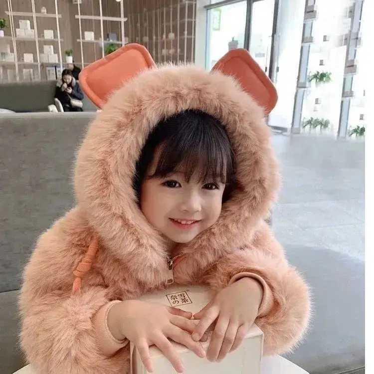 Girls Winter Coat New Cotton Thick Cute Childrens Winter Coat M241018