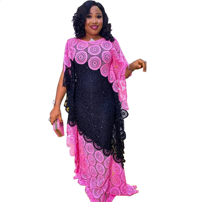 African Party Womens Elegant Lace African Clothing Muslim Fashion Abayas Dashiki Robe Kaftan Long Maxi Dress 241017