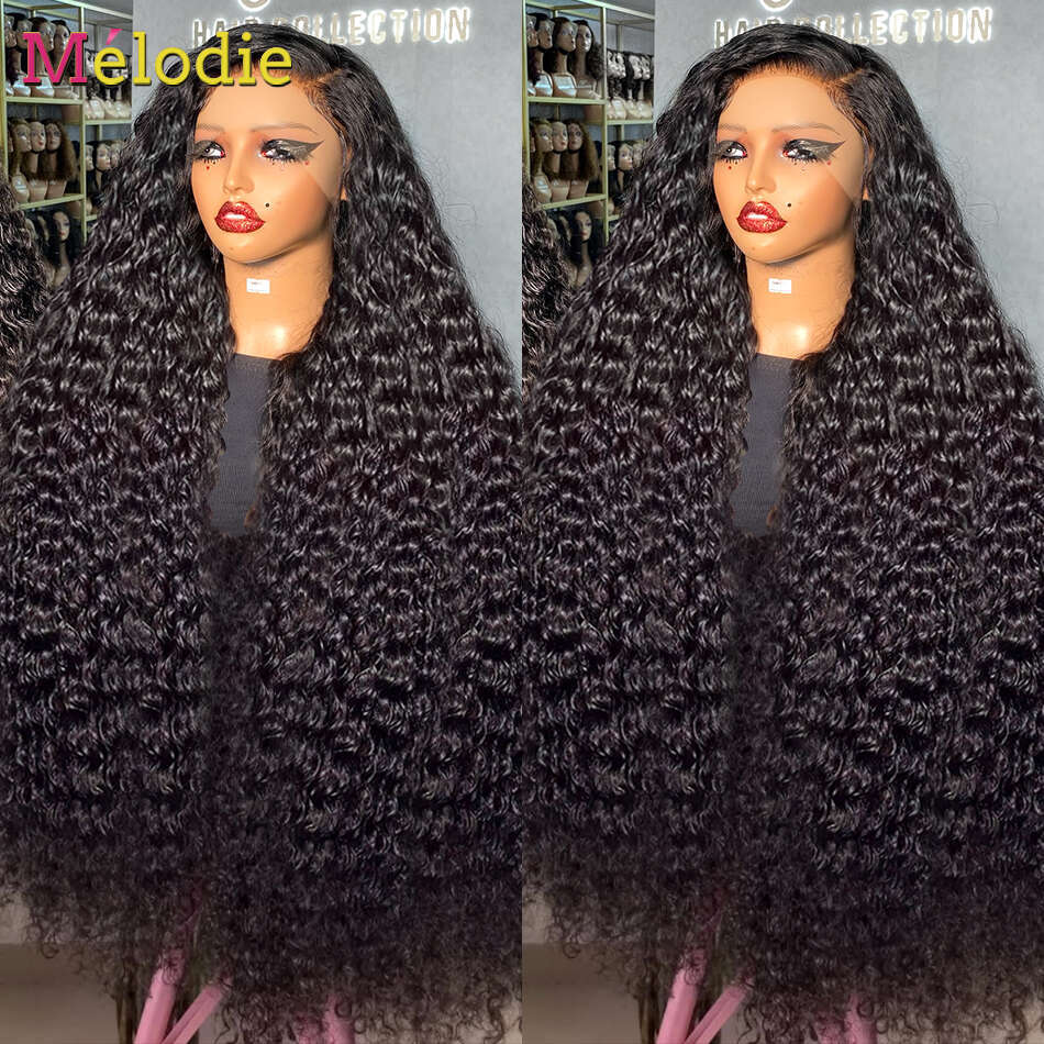 Water 13x6 Lace Front Human Hair Wigs For Women 30 34 Inch HD Wet And Wavy Loose Deep Wave Frontal Wig
