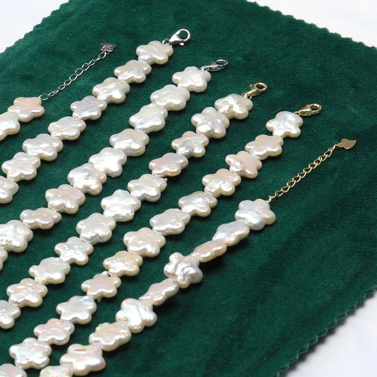 Aurora Colored Natural Freshwater Plum Blossom Baroque Flower Pearl Bracelet S925 Pure Silver Buckle Tail Chain Fashion Gift 241017