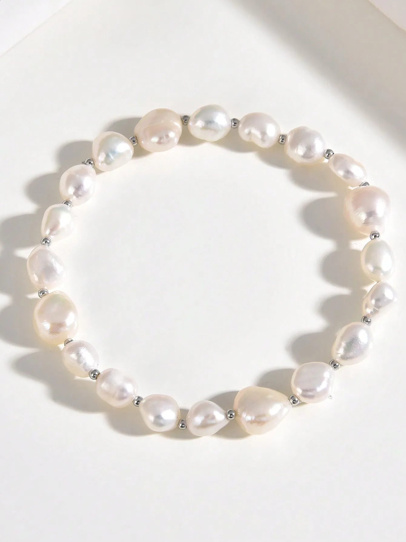 925 sterling silver natural freshwater pearl elastic bracelet amethyst/Plehnite Stone elegant handmade jewelry gift 241017