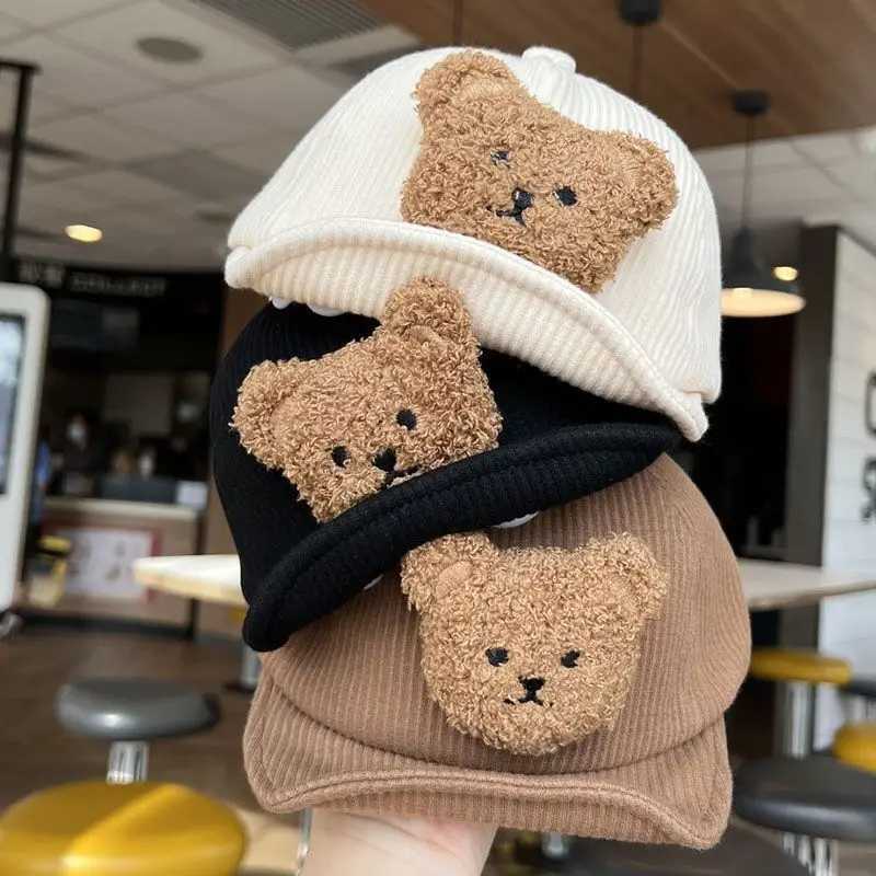 Bear Baby Knitted Hat Autumn Warm Newborn Infant Beanies for Boys Girls Soft Comfortable Toddler Kids Bonnet LX241018