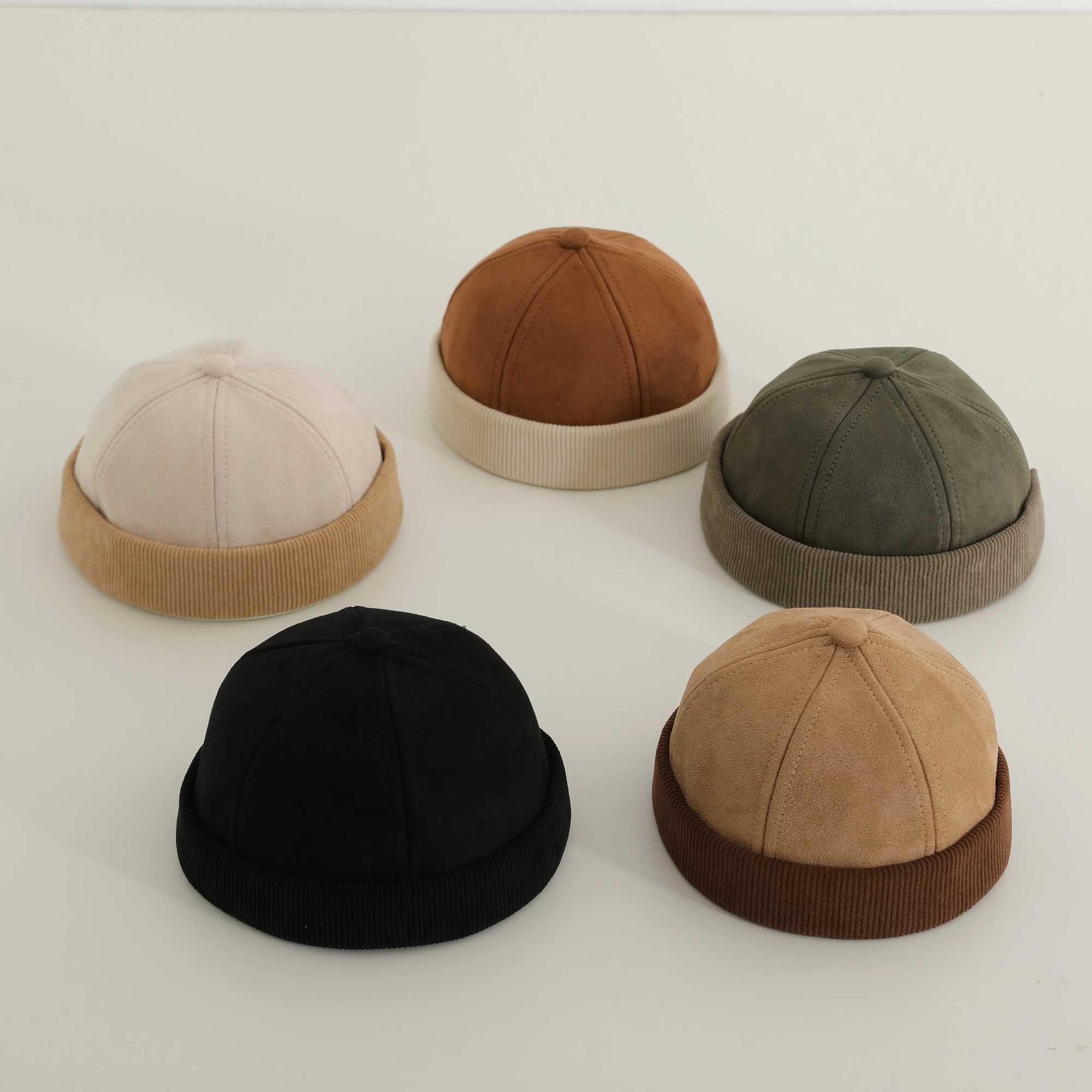 Autumn Winter Kids Landlord Hats Brimless Solid Color Adjustable Boy Girl Sunshade Melon Hats Children Docker Caps LX241018