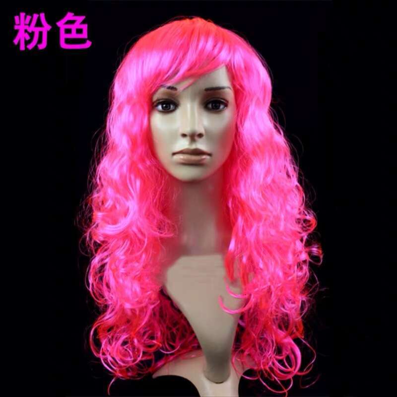 Colorful Cover Tiktok Live Broadcast KTV Big Curl Party Funny Long Wave Wig Props
