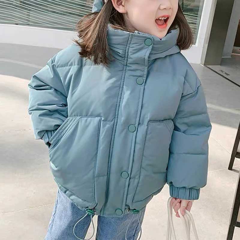 Childrens thick padded jacket winter baby boys and girls cotton pad Parka Cats thick padded warm long jacket childrens jacket M241018