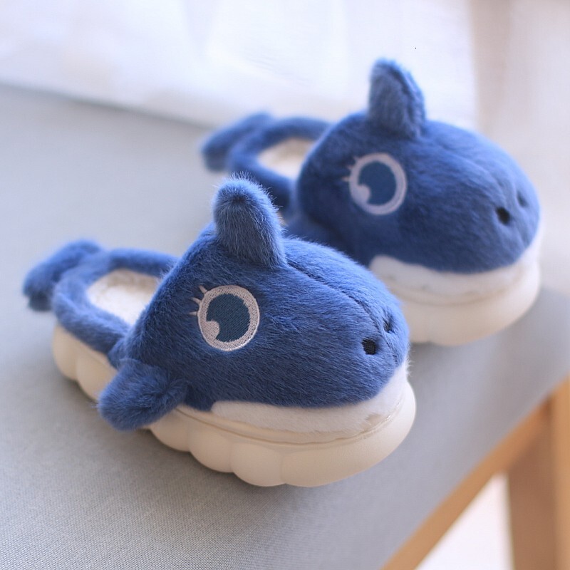 childrens cotton slippers autumn and winter new home indoor anti slip shoes for girls cute sharks boys babies childrens warm shoes