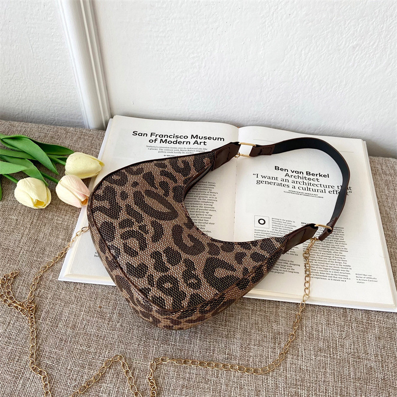 Fashion Women Fashion Bag Vintage Checkerboard Baguette Armpit Crescent Bag