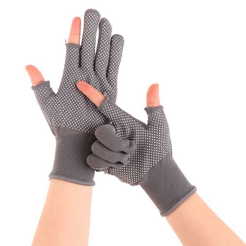 1 pair of finger gloves womens and mens knitted wrist cotton gloves sports gloves bicycle fishing labor protection glovesW241018