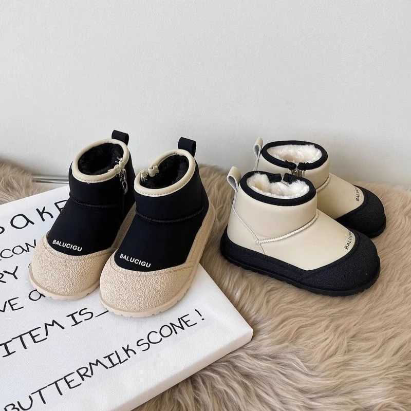 Boots Boys Snow Boots Winter Children Short Boot Plush Warm Cotton Boots Anti Slip Cotton Shoes Winter Shoe for Girl Ankle Boots H241018
