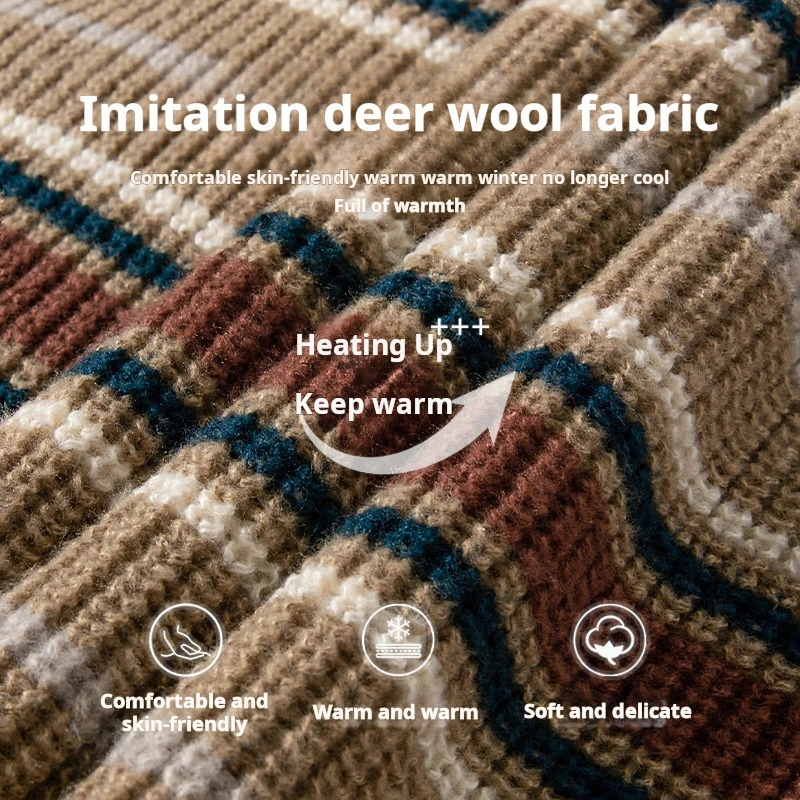 Korean Fashion Vintage Striped Knit Sweater Men Women Pullover Couple knitted Coat Autumn Winter Loose Soft Warm Top streetwear 241018