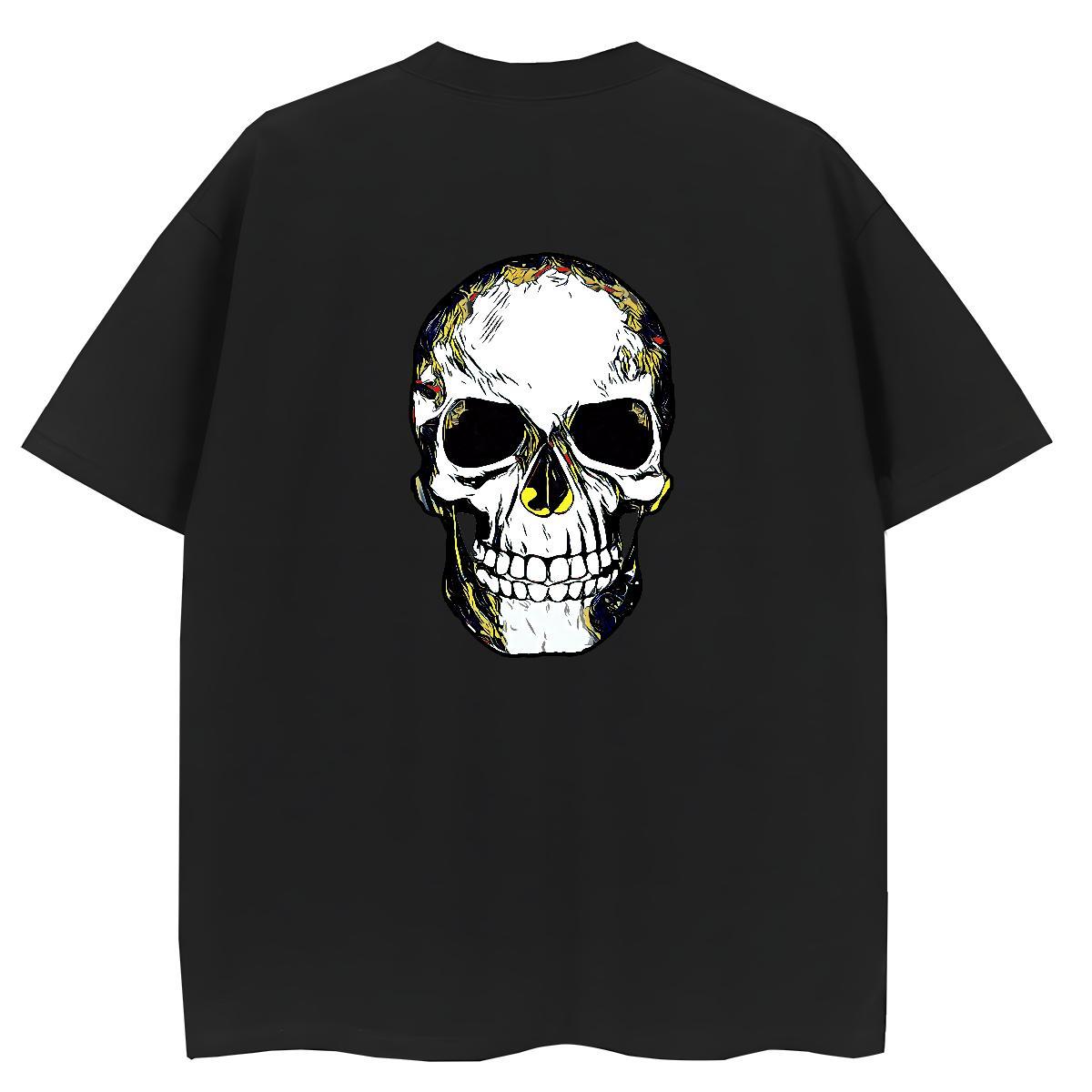 Fashion Casual Women T Shirts 230g Cotton O Neck Short Sleeves Casual Sport skull Tshirt for Man Woman Designer Plus Size Cartoon Clothes Shirt