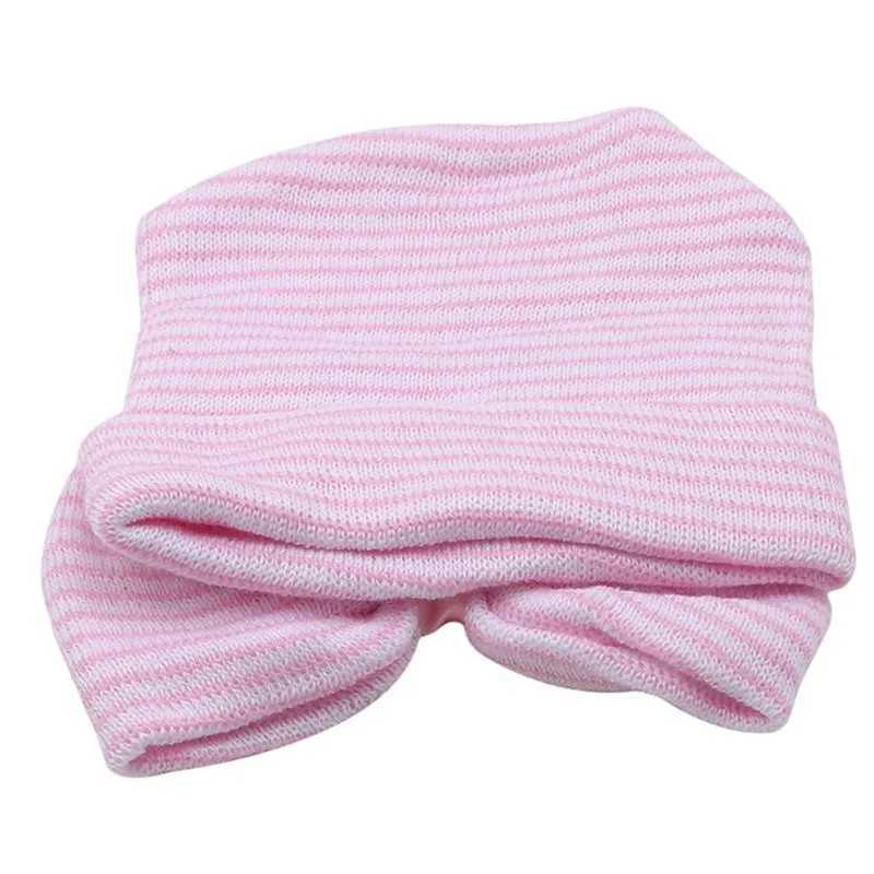 Baby Hat Cute Big Bow Striped 0-3 Months Newborn Products Winter Warm Soft Comfortable Photography Props Baby Hooded Cap LX241018