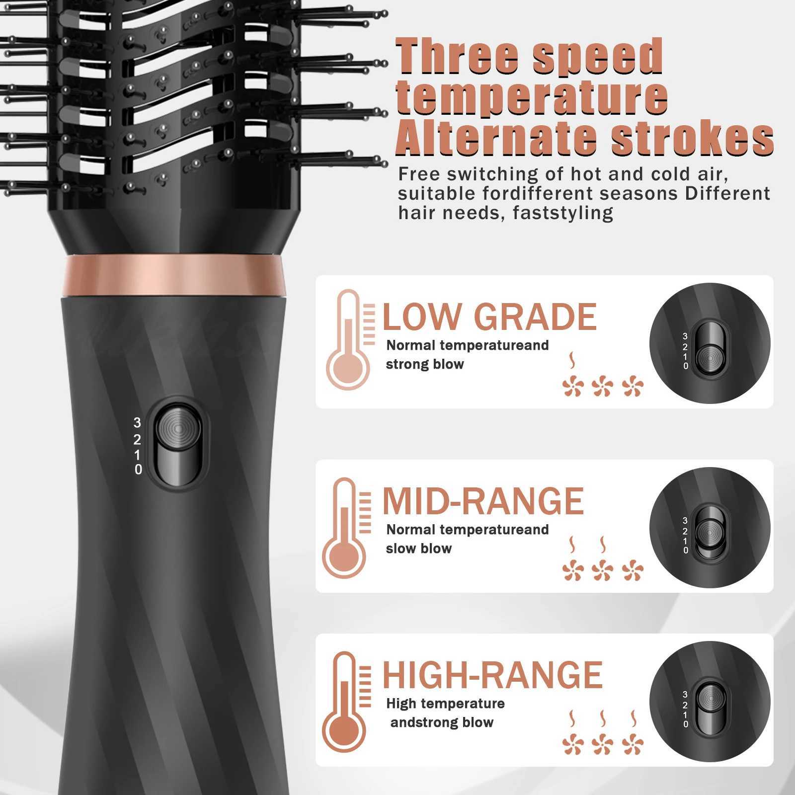 6 In 1 Hair Dryer Hot Comb Set Professional Curling Iron Hair Straightener Styling Tool Curler And Straightening Heating BrushXJ241017