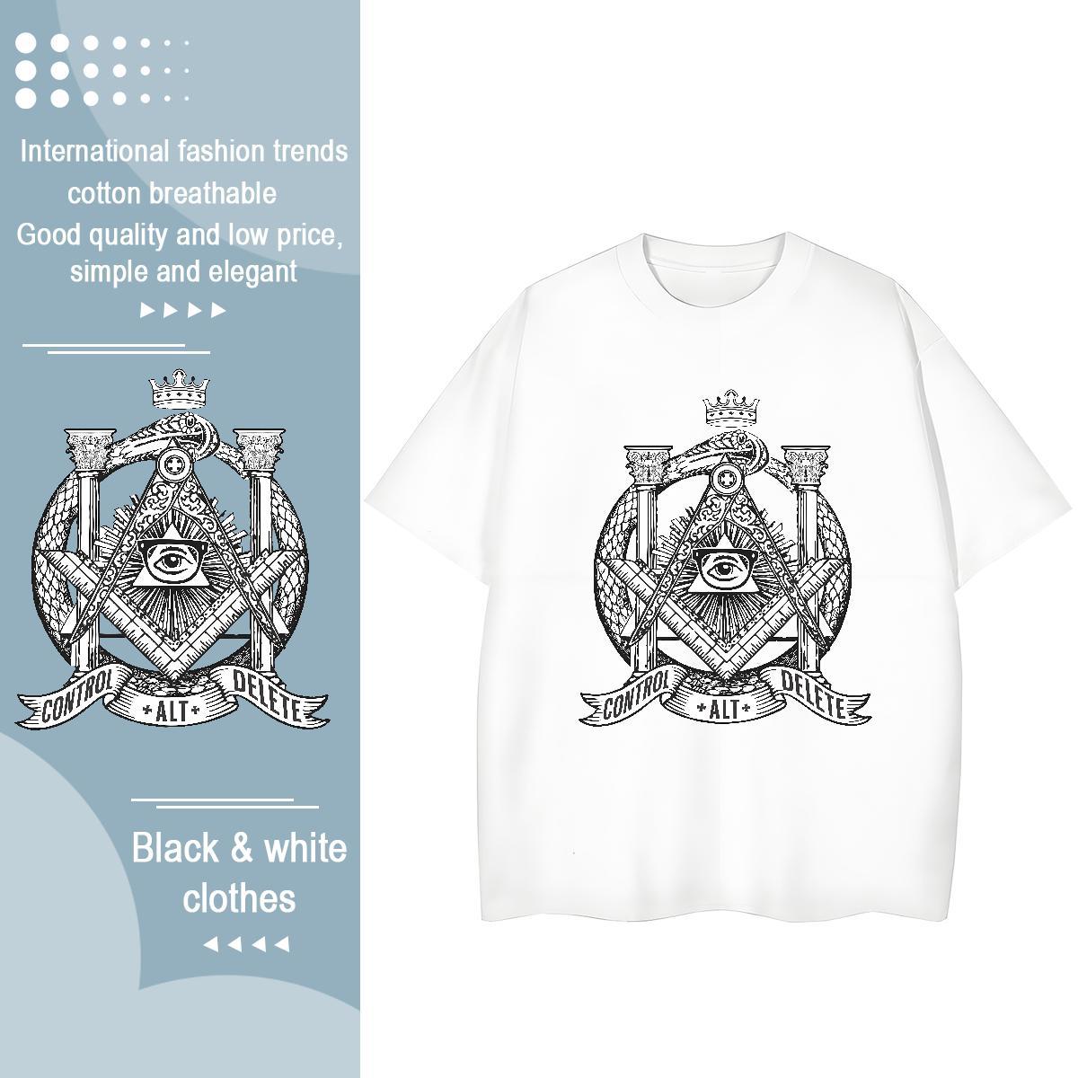 Fashion Casual Woman T Shirts 230g 100% Cotton O Neck Short Sleeves Casual Sport eye of the devil Couples T Shirts Popular Black Oversized Tops