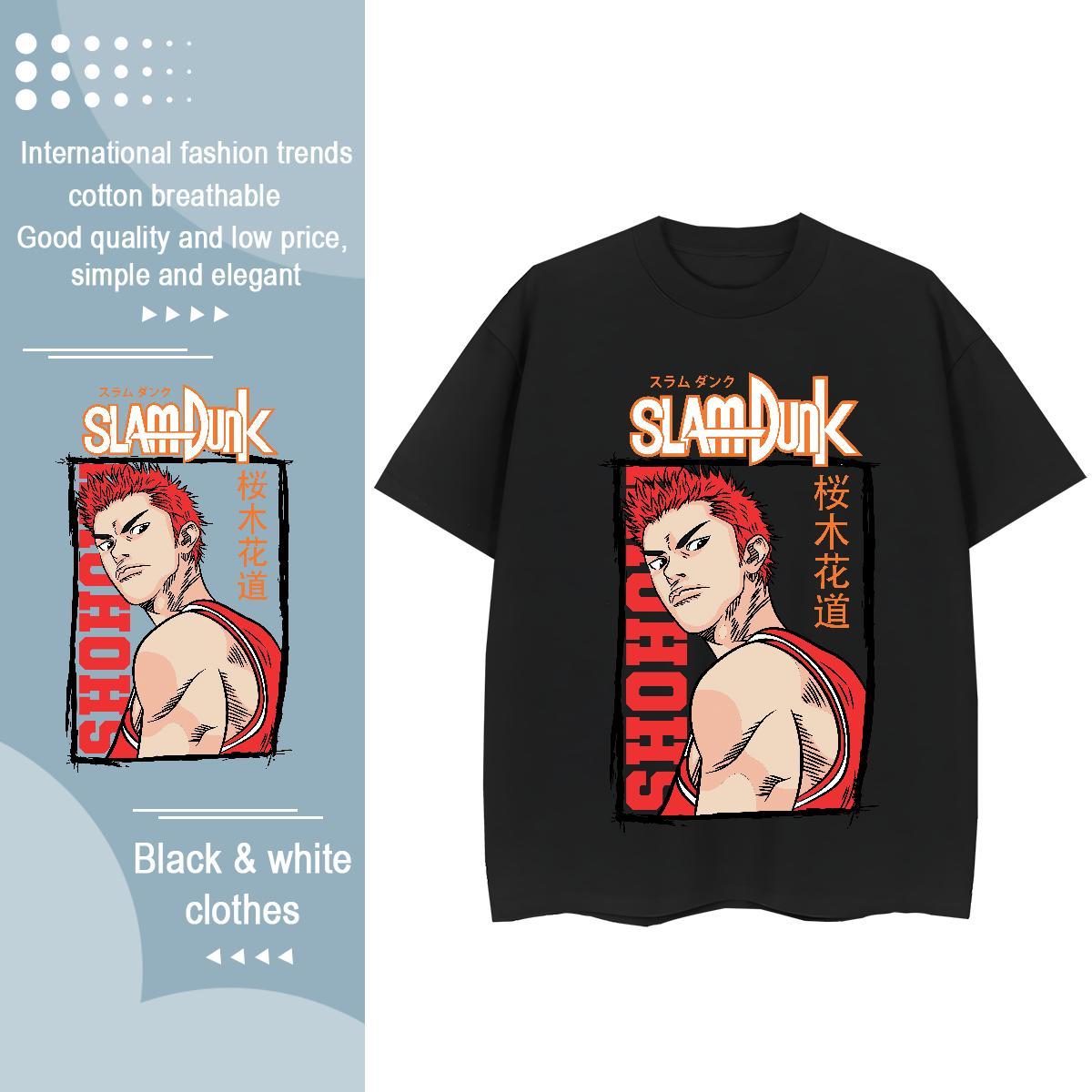 Casual New T-Shirts for Women 100% Cotton 230g Breathable Soft Sports Street Wear Slam Dunk Woman Tshirt Popular Cartoon Print Clothes Shirt
