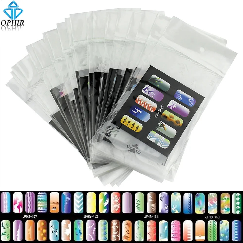 OPHIR 200 s Airbrush Nail Stencil Airbrushing Template Sheet Stencils for Airbrush Nail Art Paint Nail Tools _JFH8-JFH11 241017
