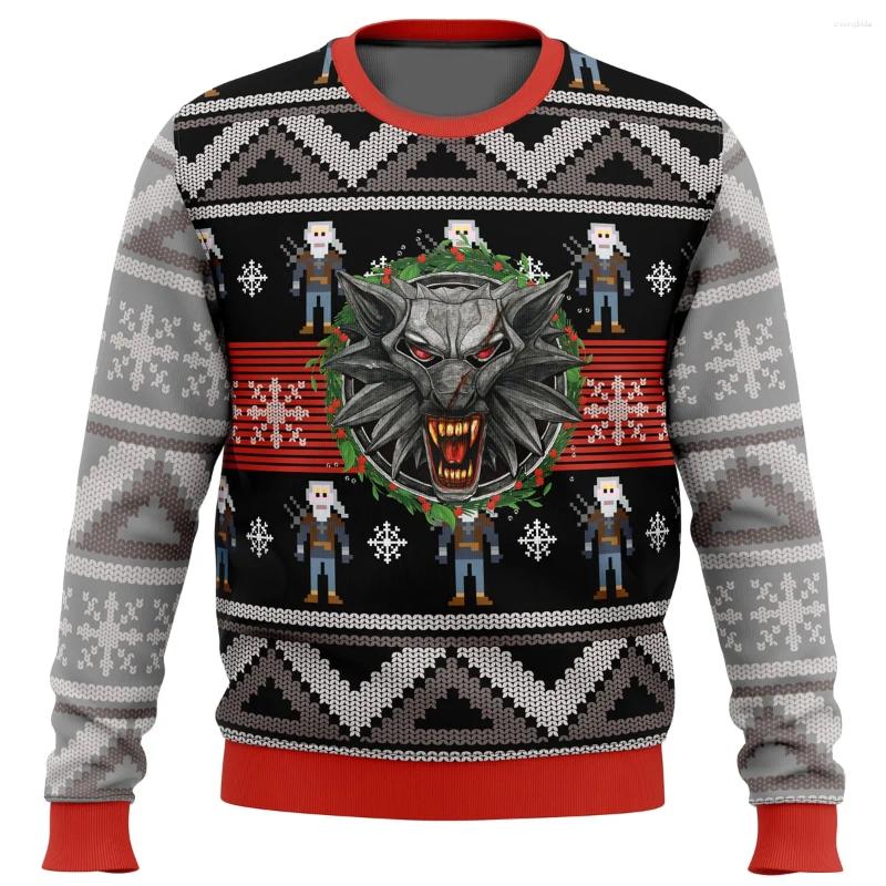 Christmas Monster Wizard Ugly Sweater Anime Pullover Men's Hoodies