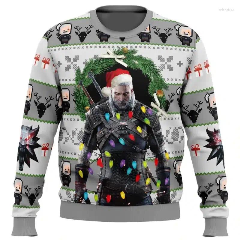 Christmas Monster Wizard Ugly Sweater Anime Pullover Men's Hoodies