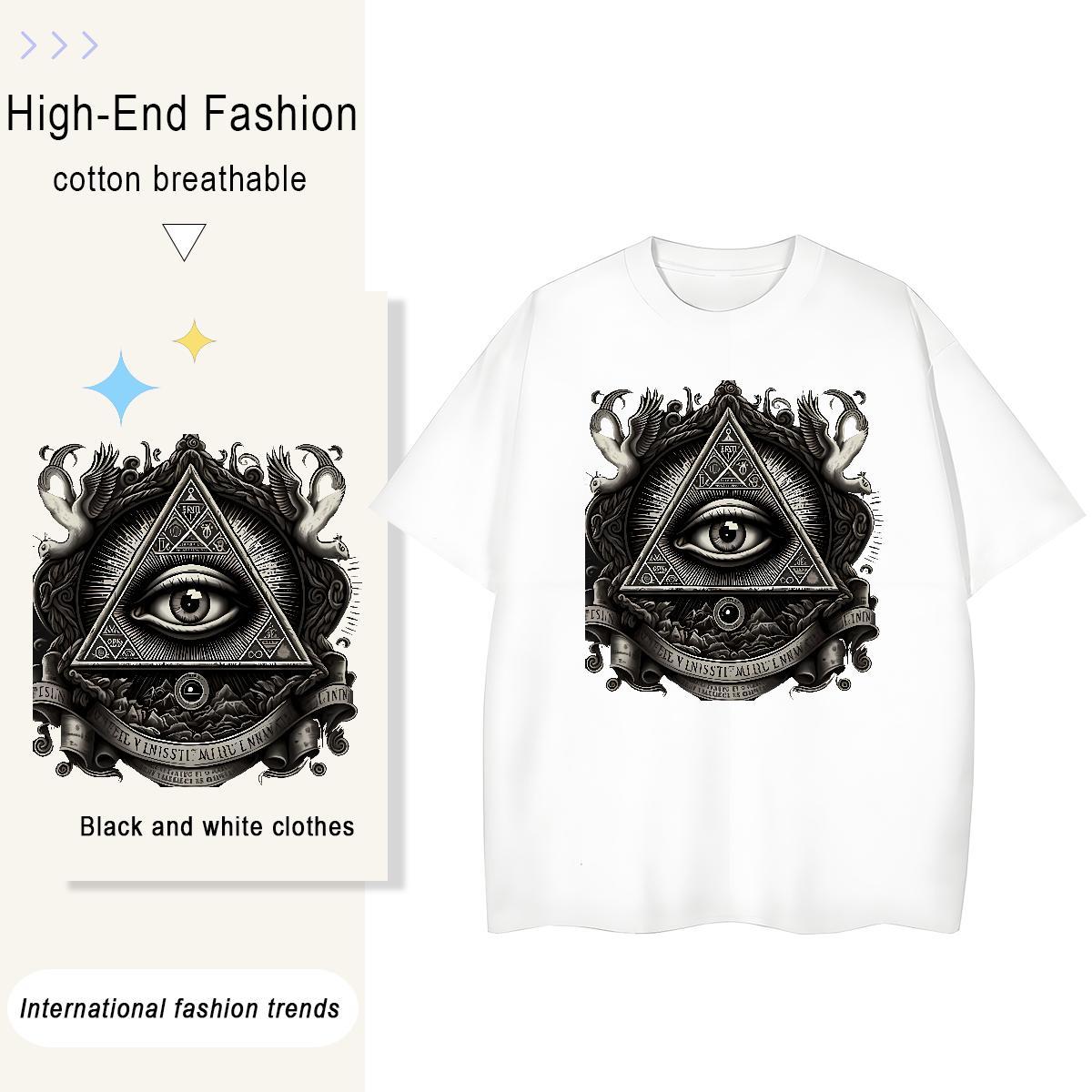 Classic Woman T Shirts 100% Cotton 230g O-Neck Short Sleeve Casual eye of the devil Women Tshirts Free Shipping Cartoon Print Tees
