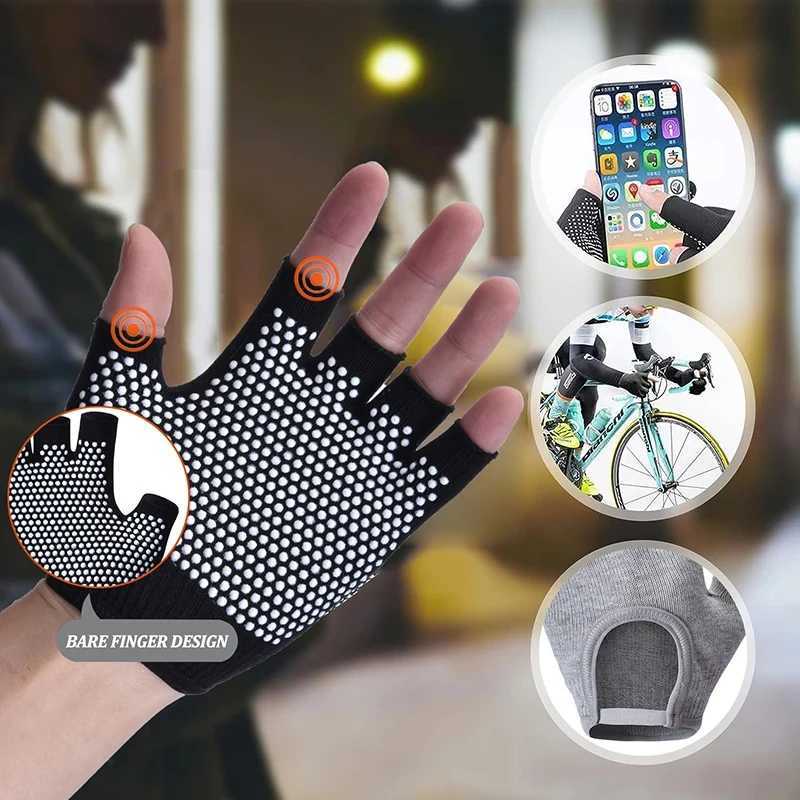 Womens Non slip Yoga Gloves Cotton Half Finger Gloves Breathable Outdoor Bicycle Bicyc Pilates Sports Fishing GlovesW241018333
