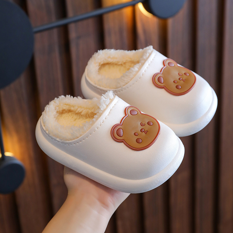 Children's and girls' cotton slippers, waterproof and non slip in autumn and winter, middle-aged and young children, little princesses, cart