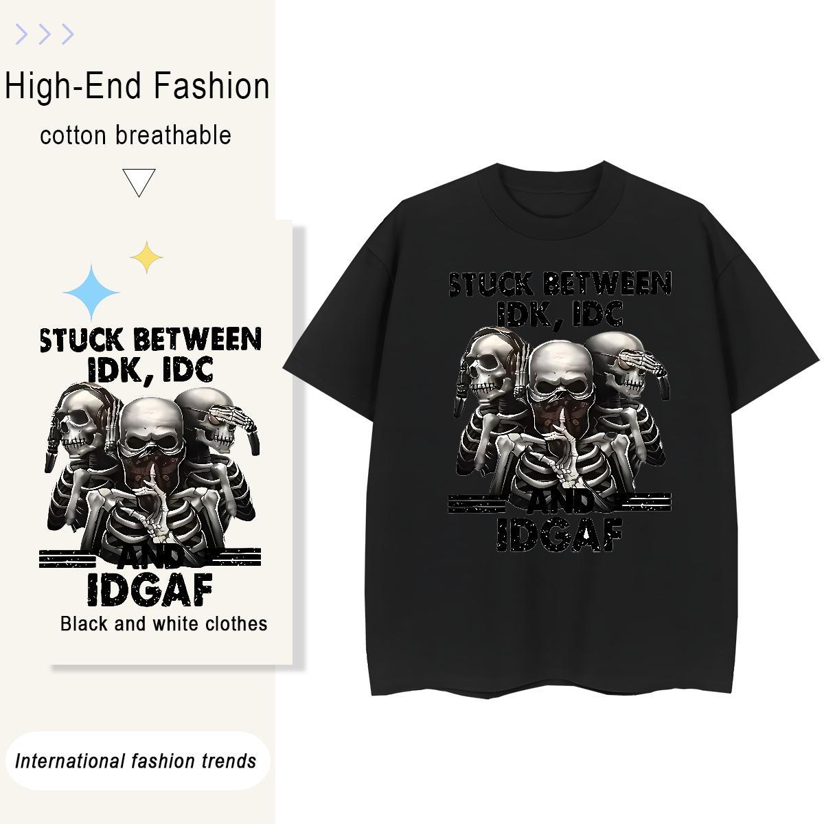 Classic Women T Shirts 230g 100% Cotton Breathable Short Sleeve Sport skull Womens Tshirts Nice Graphic Clothes Shirt
