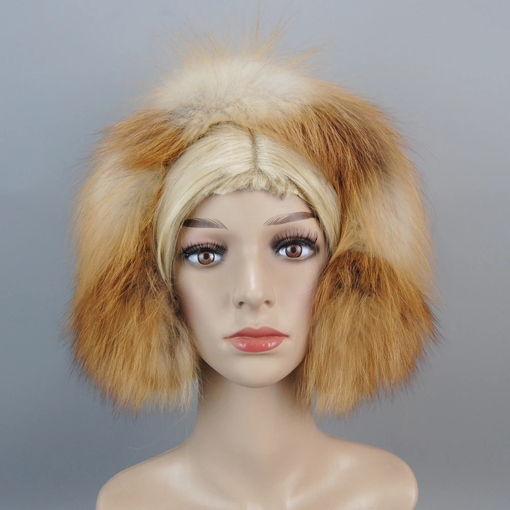 Women 100% Natural Fox Fur Earmuffs Plush Winter Warm Big Pompoms Fox Fur Ear Muffs Girls Real Fox Fur Earmuff 241018