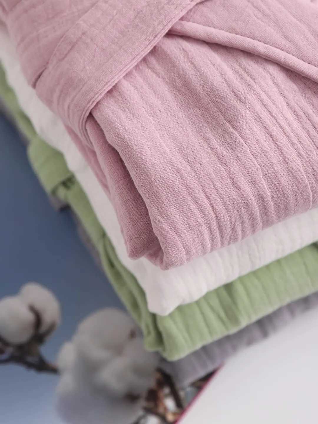 3 Ply Gauze Robe 100% Cotton Unisex Robe Bath Robe For Men And Women Soft highly absorbent Robe Females Casual Home BathrobesXJ241018