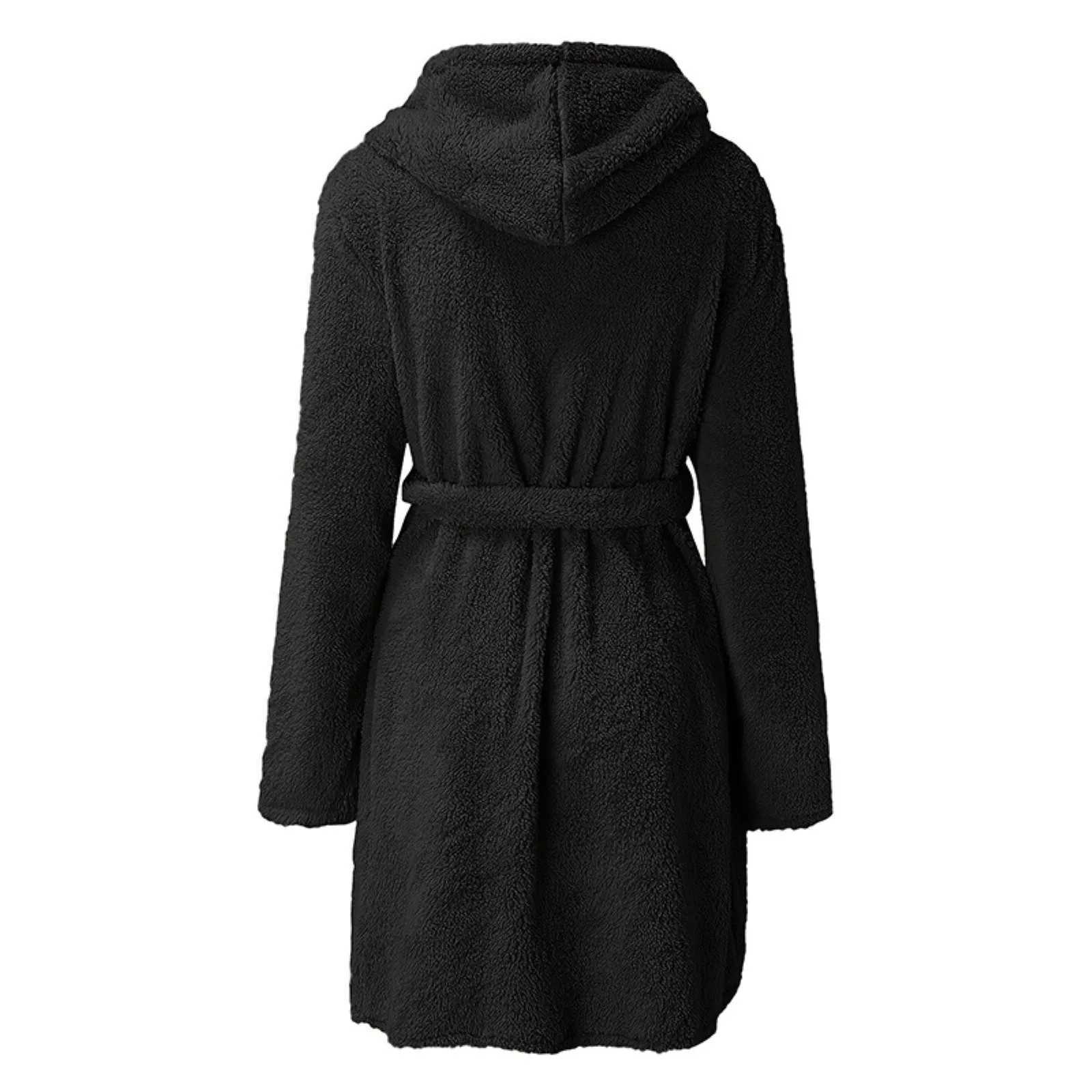 Men Bath Robe Autumn Winter Fluffy Plush Pyjamas Mens Warm Sleepwear Solid Color Gown Warm Bathrobe Male Home ClothingXJ241018