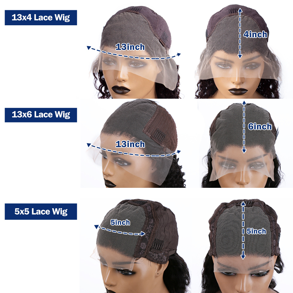 250% Transparent Short Bob Deep Wave 13X4 13X6 Front Human Hair Wigs Loose Curly Wavy Lace Frontal Glueless 5X5 Closure Wig