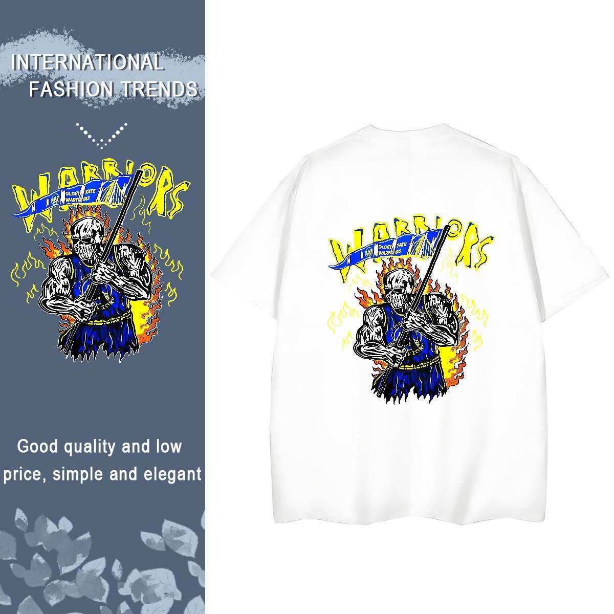 2024 DIY T shirt 230g 100% Cotton Breathable Soft Casual Daily Wear skull Woman Tshirt Designer Cartoon Printing L-4XL Tshirts