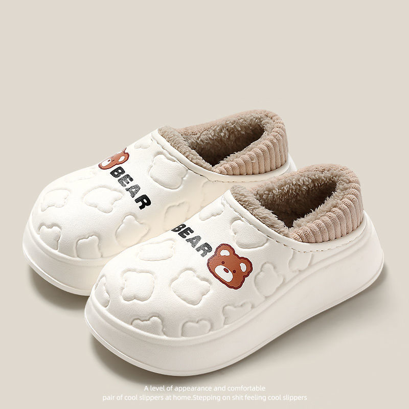 Indoor Waterproonti-Slip Warm Cotton Couple's Slippers for Autumn and Winter 2024