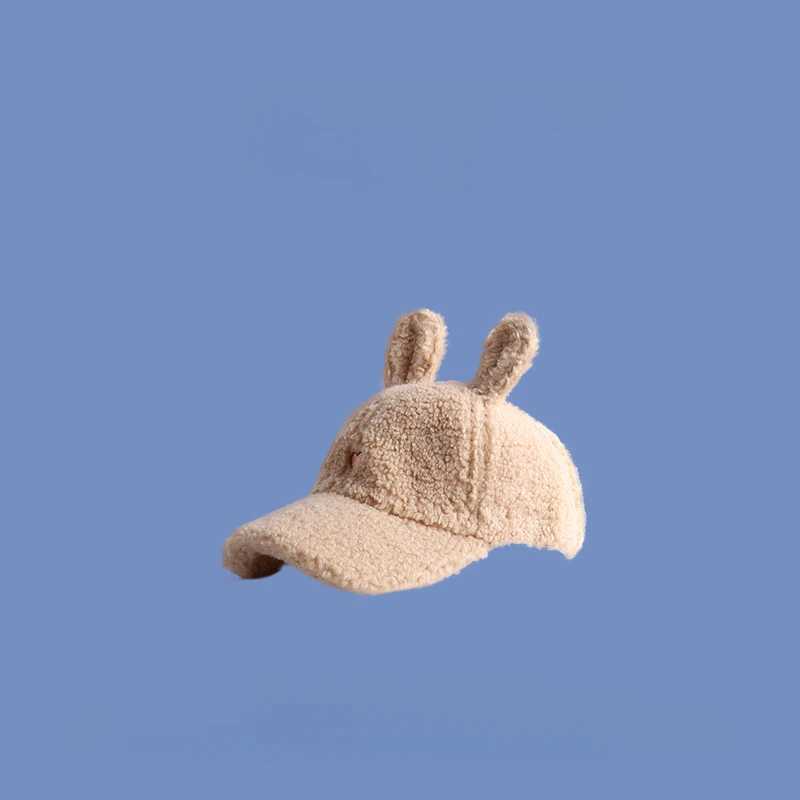 Cute Rabbit Ears Baseball Cap for Women Autumn Winter Warm Hat Girls Lambs Wool Duck Tongue Hat Warm Baseball Hat GiftX241018