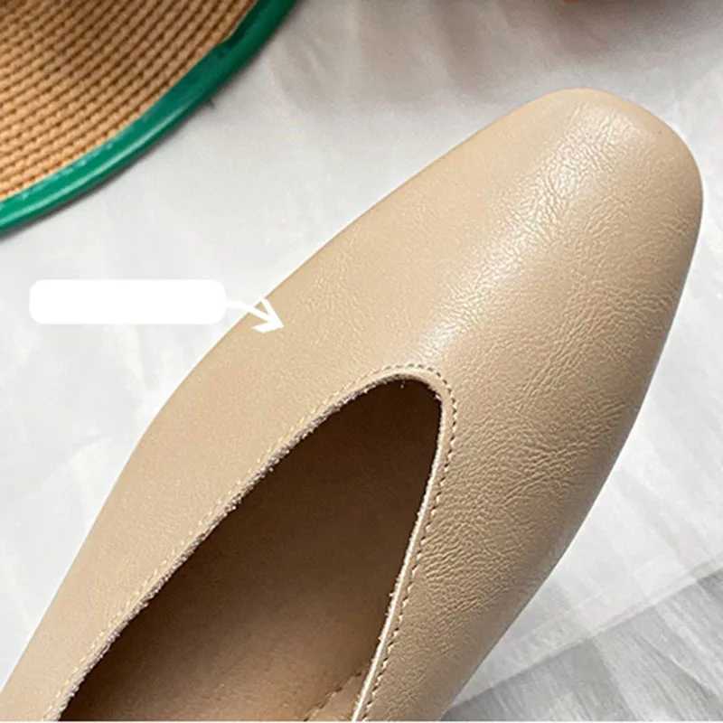 Womens elegant summer French square toe green Mary Jens cute casual flat shoes womens low heel soft soled flat shoesXJ250319