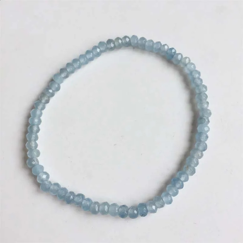 3 * 4MM green jadeite gemstone elastic bracelet natural jadeite retro cut small beads handmade gemstone arrangement 241018