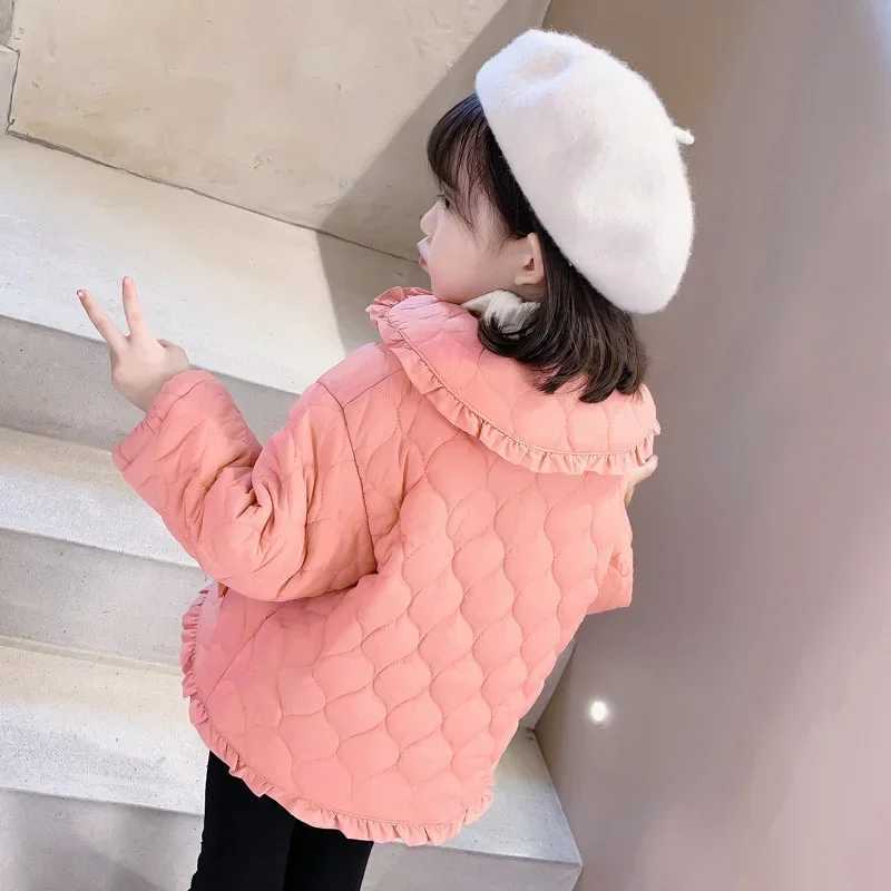 Womens outerwear jacket cotton jacket black warm thick velvet winter snow clothing windproof childrens clothing M241018