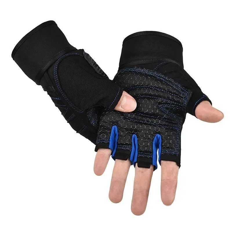 New anti slip and wear-resistant half finger gloves for mens outdoor sports cycling gloves gym weightlifting and fitness training glovesW241018